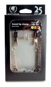 Spartacus Adjustable Broad Tip Nipple Clamps with Jewel Chain